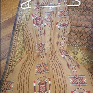 Open back tribal mini dress